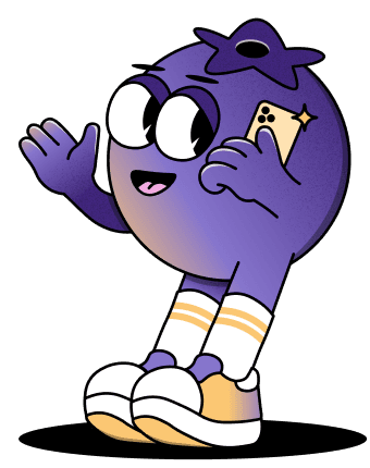 Image de la mascotte Very Berry au téléphone